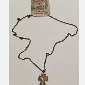 NEW Kelly Rae Roberts Jewelry Faith Cross Necklace 28" Chain Demdaco Studio